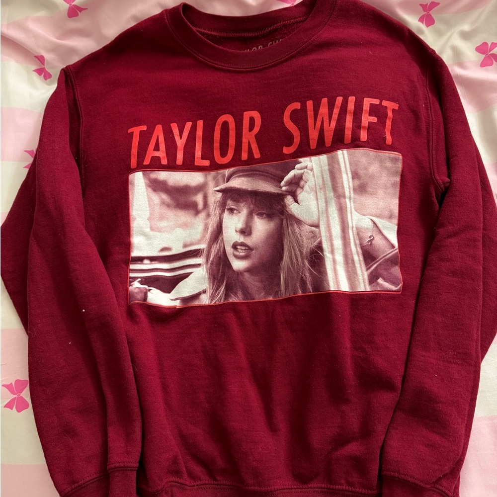 Taylor Swift Burgundy Graphic Sweatshirt
